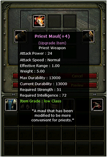 Item Upgrade Window